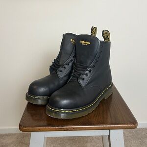 Mens' Dr. Martens Black Steel Toe Combat Boots Size 11